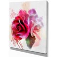 thumbnail image 2 of Roses Blanches Rouges avec Éclaboussures de Couleur - Impression sur Toile Florale, 2 of 4