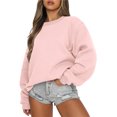 thumbnail image 1 of Jersey de baile sexy para mujer, sudadera holgada informal, camisas de manga larga con cuello redondo, camisetas lisas de Color sólido, 1 of 2