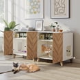 thumbnail image 4 of Laitimia 32" Wooden Cat Litter Box Enclosure - Hidden Cat Washroom with Ventilation & Deep Design, Fits Most Litter Boxes for Living Room, Bedroom, 4 of 9