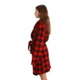 thumbnail image 2 of Just Love Women's Printed Plush Robe - Soft, Warm Bathrobe for Comfortable Lounging (Buffalo Plaid - Red, 3X), 2 of 3