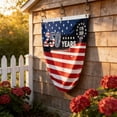 thumbnail image 7 of America 250th Anniversary Flag, 1.5X3 FT 1776-2026 Fan Flags, Patriotic Stars Yard Signs Hanging Decor for Outdoor, Front Door, Porch, Welcome Backdrop with Brass Grommets(StyleB), 7 of 7