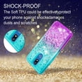 thumbnail image 3 of FIEWESEY for LG K40 Case,Liquid Glitter Diamond Quicksand Cute TPU Protective Cover for Girls and Women Phone Case for LG K40/LG Solo Lte/LG LMX420/LG X4 2019(Green/Purple), 3 of 7