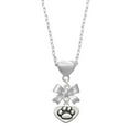 thumbnail image 1 of Delight Jewelry Silvertone Paw in Heart Silver tone Bow Heart Necklace, 1 of 4