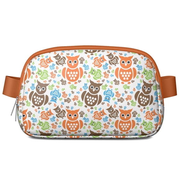 Sac Banane Imprimé Hibou des Neiges – Sac de Taille Imperméable et Ajustable avec Design de Hibou aux Grands Yeux – Sac Ceinture Léger pour la Course, les Voyages et les Activités Extérieures