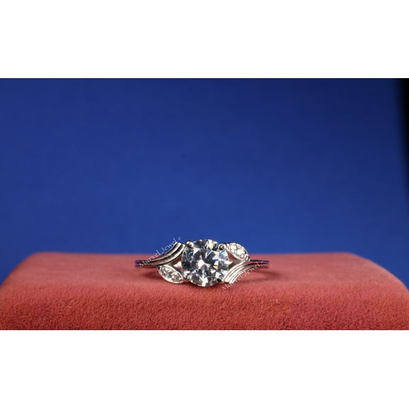 Women's Bypass Diamond Engagement Ring, Cluster Diamond Wedding Ring, Simple Solitaire Proposal Ring For Girlfriend, 925 Sterling Silver, 1.7 Ct Simulated Diamond, Birthday Gift