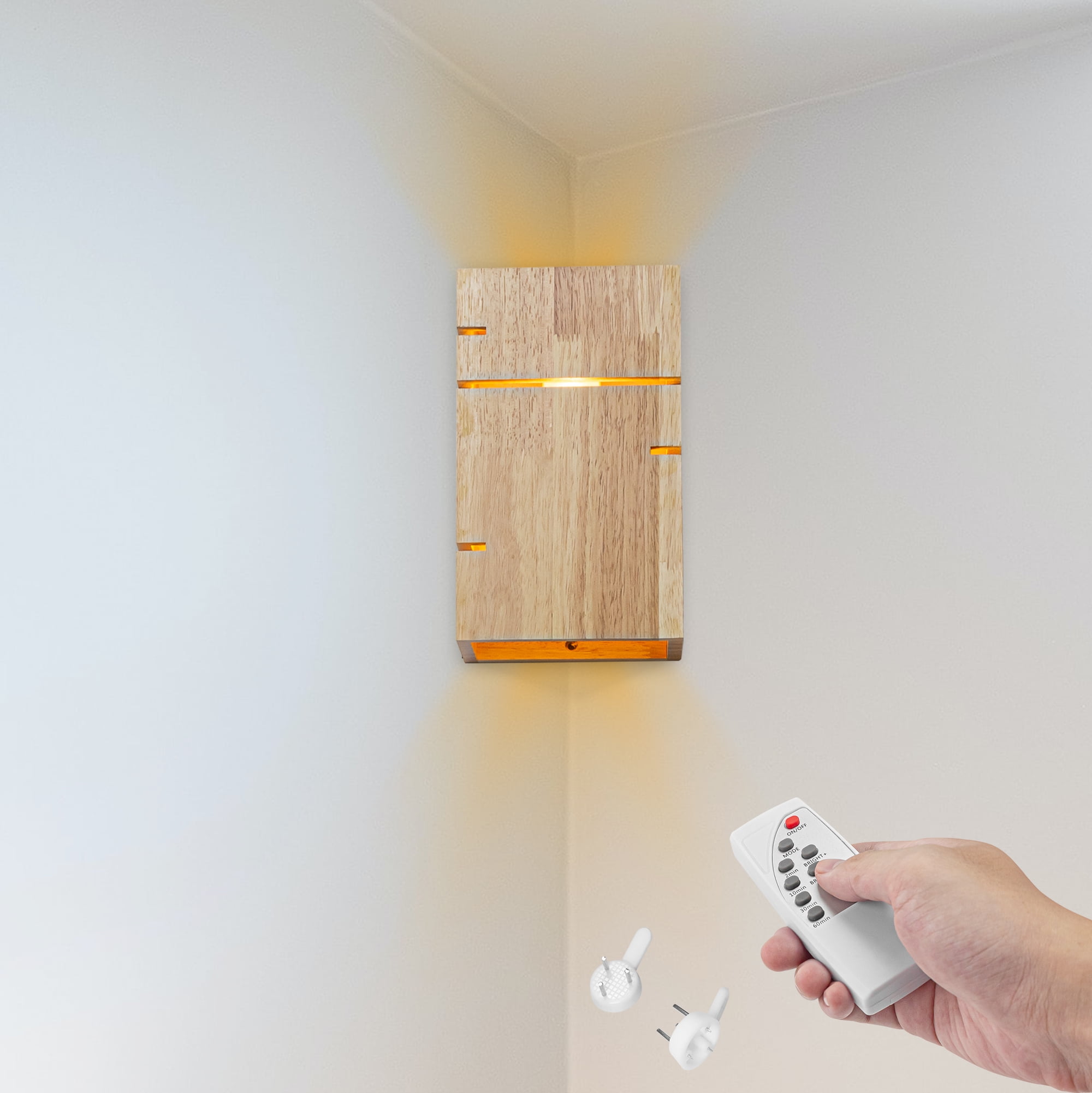 Kiven Battery Operated Wall Lamp with Remote Control,Rechargeable Wall