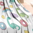 thumbnail image 3 of Colorful Cartoon Dinosaurs Sweets Pattern Blanket,Comfortable Soft Lamb Wool Throw Blanket,All Season,Warm Lightweight Blankets for Sofa Bed Couch Living Room Chair,30"x40", 3 of 4