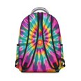 thumbnail image 3 of Pink and Green Tie Dye Pattern Backpack for School, Cute School Bag with Adjustable Shoulder Straps and Padded Back, 15.3"x11"x7.1", 3 of 5