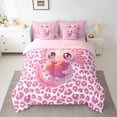 thumbnail image 2 of Feelyou Kawaii Pink Axolotl Bedding Comforter Set 7pcs for Kids, Leopard Cheetah Print King Bedding Sets, Cute Cartoon Animal Reversible Bed Sheets, Luxury Bedroom Decor, 2 of 7