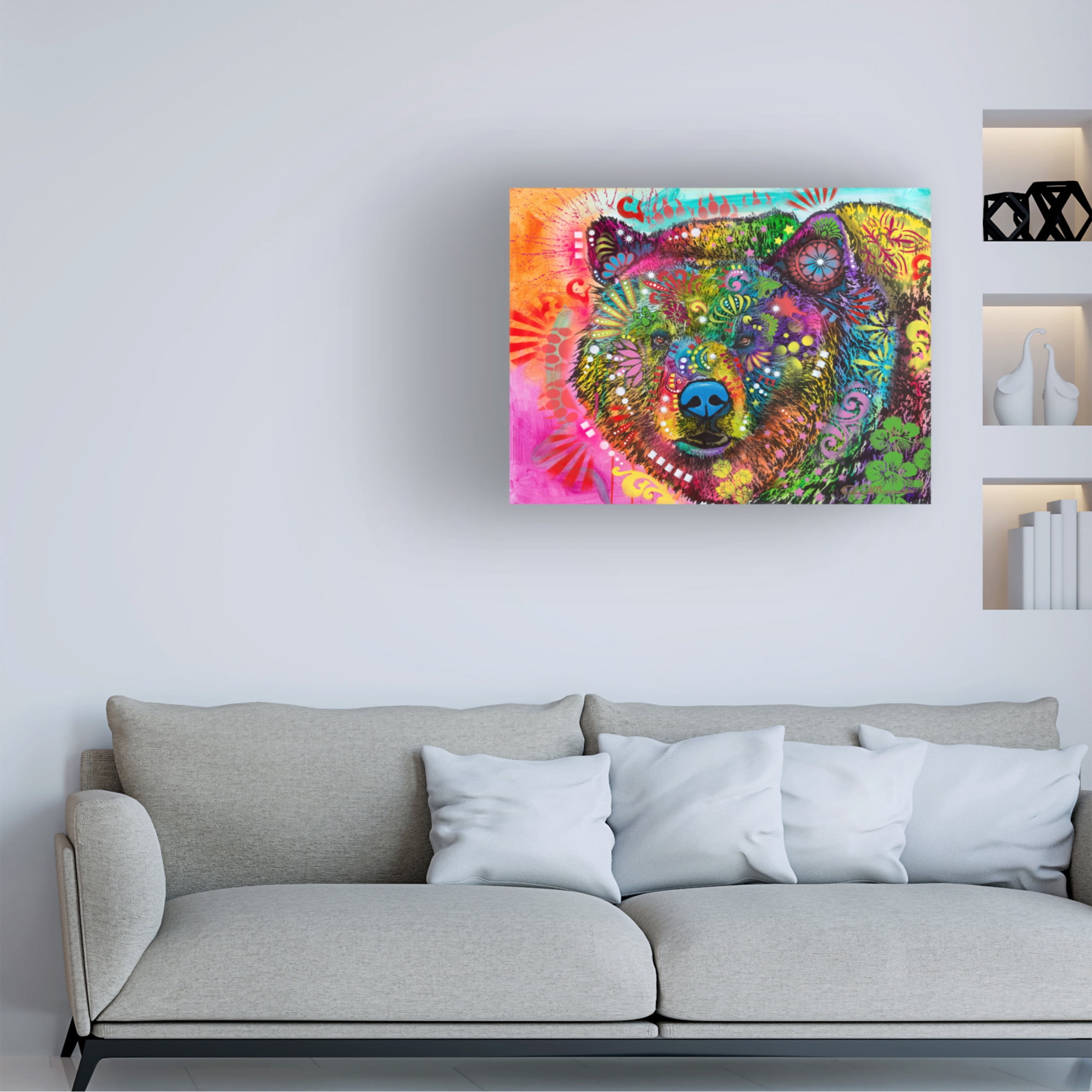 Canvas Wall Art - Dean Russo 'Hunky Bear 2' Wall Art for Living Room, Bedroom, or Office Décor by Trademark Fine Art - 47 x 35 Inches