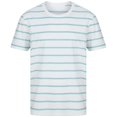 thumbnail image 1 of Front Row - Camiseta de Rayas para Adultos Unisex (Blanco, Azul Duck Egg), 1 of 4