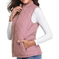 thumbnail image 5 of Fartey Puffer Vest for Women Lightweight Stand Collar Quilted Zip Vest Winter Sleeveless Down Jackets with Pockets Warm Vests Outerwear Pink M, 5 of 8