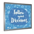 thumbnail image 2 of Designart 'Follow Your Dreams On Blue II' Modern Framed Art Print, 2 of 4