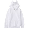 thumbnail image 2 of BOBOGOJP Sweatshirts for Teen Girls Long Sleeve Black Hoodie Solid Color Cute Drawstring Preppy Pullover Kids 10-12 Graphic Hoodie White for Size 9-10 Years, 2 of 6