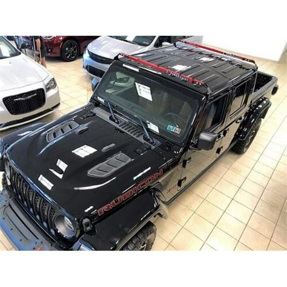 8009755RD Click in No Drill Roof HardTop for 2018-2021 Jeep Wrangler JLU, Red