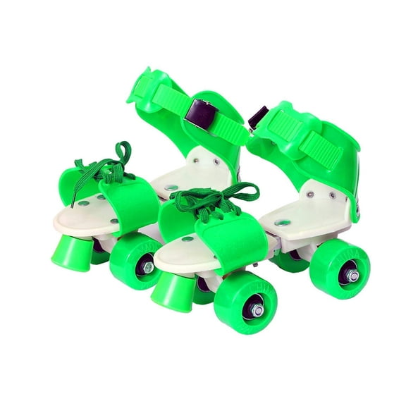 Aizcos Adjustable Multi Color Quad Shoe Roller Skates For Boys & Girls, Inline Skating Shoes Suitable For Age Group 5 To 12 Years, Size 4-6 Uk (Green) Attractive Adjustable Roller Skates