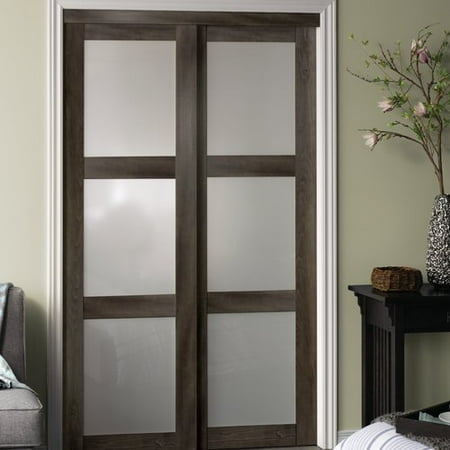 Erias Home Designs Baldarassario 3 Lite 2 Panel MDF Sliding Interior ... Erias Home Designs Baldarassario 3 Lite 2 Panel MDF Sliding Interior ...