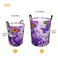 thumbnail image 5 of PHELIKA Butterflies Flowers Purple Pattern 01 Laundry Basket 65L Large Foldable Round For Dirty Clothes Toy Storage, 5 of 6