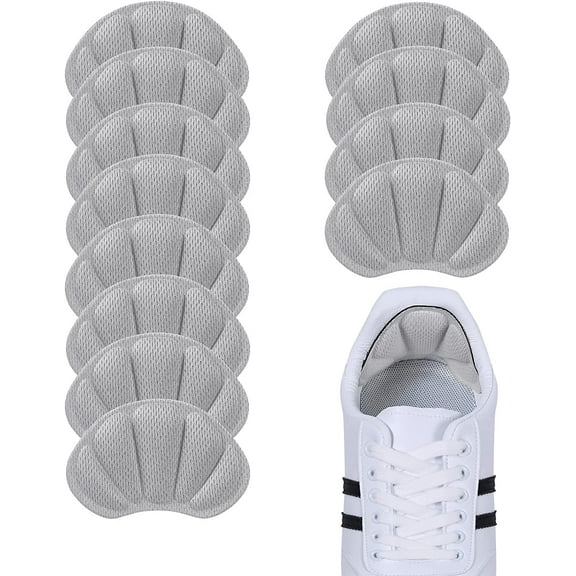 Back of Heel Cushion Inserts, Soft Mesh Heel Grips Pads for Loose Shoes, Heel Protectors Cushions for Shoe Too Big Men Women, Improve Shoe Fit and Comfort (Beige- 8Pcs)