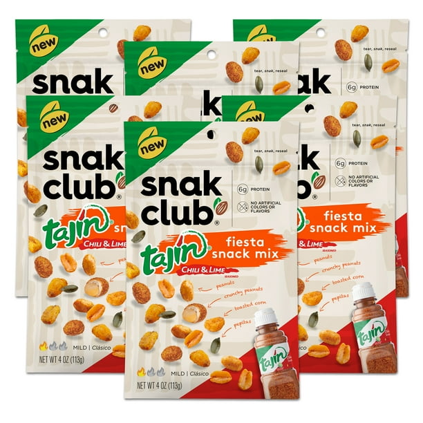 Snak Club 4 Ounce Tajin Fiesta Snack Mix, 6 Pack