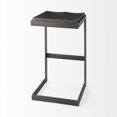 thumbnail image 4 of Kiran 18L x 17W x 30H Black Wood w/Brushed Metal Frame Bar Stool, 4 of 9