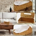 thumbnail image 3 of Tissue Box Cover, Seagrass Rattan Tissue Box Holder Rectangle Woven Tissue Box Cover with Flip-Open Top Decorative Facial Tissue Holder for Barthroom Kitchen Office Ornament, Caramel, 3 of 7