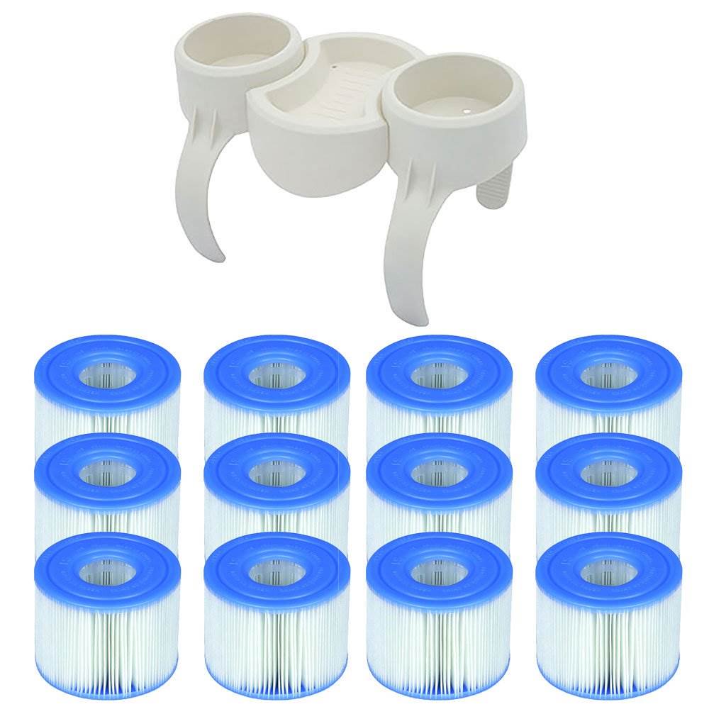 Bestway SaluSpa Drinks Holder Tray & Type S1 Pool Filter Cartridges (12