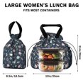 thumbnail image 5 of Pioneer Flower Floral Print Pattern Drawstring Lunch Bag Women - Drawstring Lunch Bag Insulated for Work Office - Stain-Resistant Large Lunchbags for Women with Multi-Pockets, 5 of 6