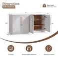 thumbnail image 2 of Modern Fort 2PCS Storage Cabinet, Fluted Arched Door Accent Chest with Adjustable Shelves for Living Room Bedroom, Small Buffet Sideboard for Kitchen Entryway, White, 2 of 8