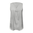 thumbnail image 5 of Tank Tops for Women Camisole V Neck Soild Color Satin Vest Shirt Fashionable Slim Fit Basic Casual Summer Cami Top, 5 of 5