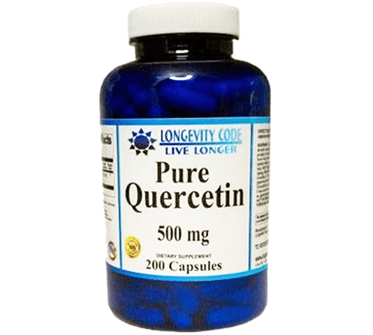 Pure Quercetin 500mg Capsules - 6 Month Supply - Natural Herbal Supplement - Antioxidant - Medium Size Bottle