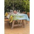 thumbnail image 3 of Outdoor Tablecloths with Umbrella Hole & Zipper, Groundhog Day 54x80 Inch Tablecloth Rectangle, Sunflower Spring Floral Botanical Blue Waterproof Table Cloth, Patio/Pool/Picnic Table Covers, 3 of 8