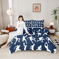 thumbnail image 4 of Homewish Boys Girls Basketball Print 3 Pieces Queen Comforter Set,Sport Gamer Ultra Soft Bedding Sets,Blue White Bedding Comforter Set,Super Cozy Room Decor,Reversible, 4 of 8