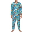 thumbnail image 3 of Uemuo Rooster And Chickens Pattern 2-Piece Loungewear Set - Men’s Soft Sleepwear, Cozy Winter PJs, Comfy Sleep Set-, 3 of 7
