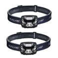 thumbnail image 1 of Linterna frontal LED recargable por USB (2 unidades), impermeable y ligera, 4 modos de iluminación, 300 lúmenes, luz blanca y roja, potente para ciclismo, camping, senderismo y pesca., 1 of 5