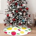 thumbnail image 5 of Picia Strawberry and Lemon Print Christmas Tree Skirt , Christmas Tree Skirt Ornaments for Merry Christmas Holiday Party Decorations Indoor Outdoor-36", 5 of 7