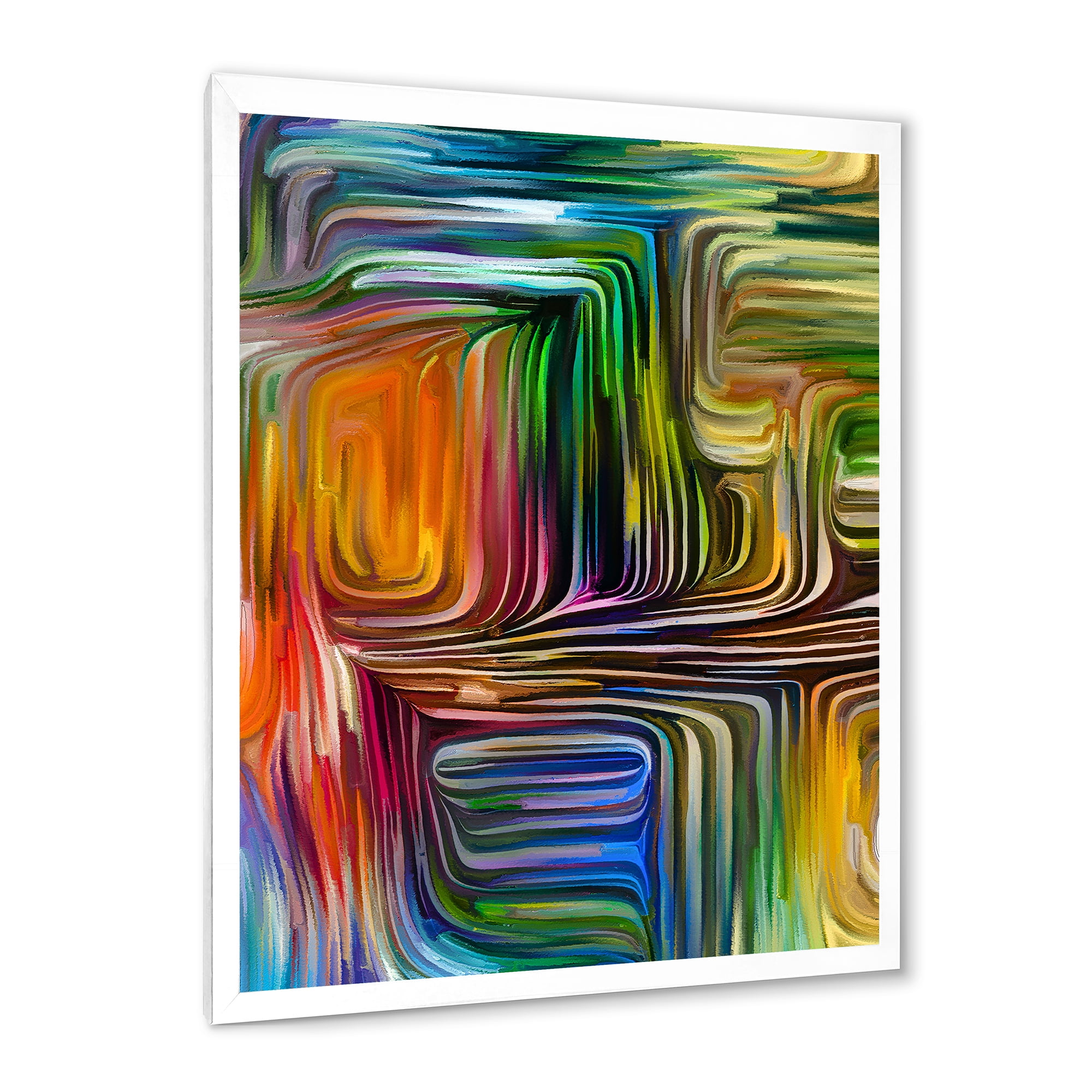 Designart 'Colour Spiral Fusion III' Modern Framed Art Print