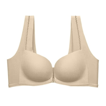 

ZMHEGW Bras for Women Comfortable Front Button with No Traces Raised Chest Anti Sagging Adjustable Back Seamless Bralettes Underwear