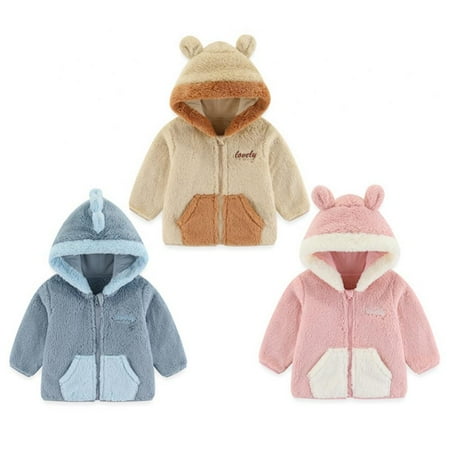 

Promotion!Toddler Baby Boy Girl Little Cute Bear Hoodie Jacket Plush Winter Warm Zip-up Sweatshirt Coat 9 Months-5 Years