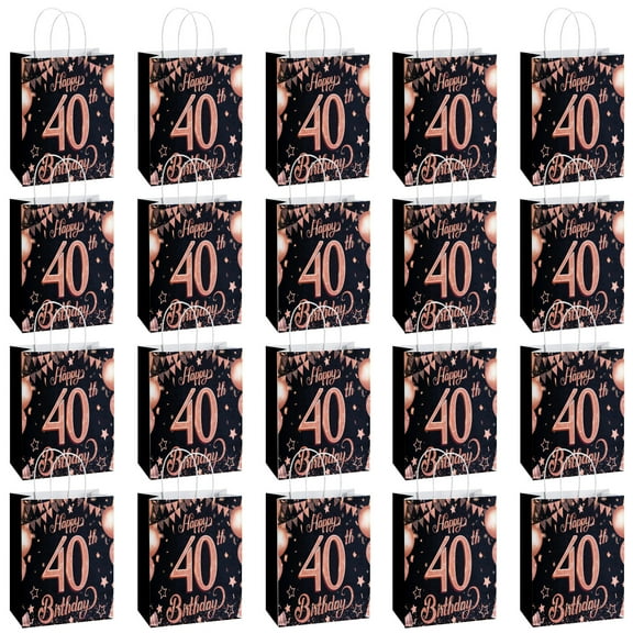 20 Pack Birthday Party Supplies Favor Bags for Adult - Decorative Gift Boxes, Candy Treat Bags for 40th Celebration Decorations