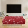 thumbnail image 2 of XYZCANDO Red Musical Note Stretch Sofa Slipcover 1 Piece Beach Tropical Couch Cover, 4 Seater Soft Elastic Bottom Sofa Slipcover for Living Room, 2 of 6