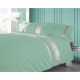 thumbnail image 1 of BedDecor 100% Egyptian Cotton 600 TC 3PCS Silver Lining Duvet Set + 1PC Cushion Cover (Aqua Blue, Twin/Twin XL), 1 of 5