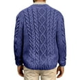thumbnail image 3 of Men's Sweater Long Sleeve Casual Fall Winter Chunky Knit Crewneck Pullover Warm Sweater 2026 Navy 2XL, 3 of 3