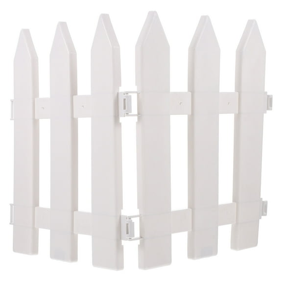 2 Pcs Garden Plastic Edgings Border White Fencing Fence Courtyard