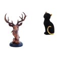 thumbnail image 1 of Figura de cabeza de ciervo,Adorno de cabeza de ciervo,estatua de animal decorativa,Figura de cabeza de ciervo para decoración de mesa creativa,Figura de escritorio,Estatua de gato,linda, 1 of 8