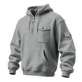 thumbnail image 5 of Zylanna Men's Hooded Sweatshirts with Pockets, Casual Soft & Warm Half-Zip Solid Color Sport Hoodies Pullover for Men Gray, 5 of 6