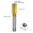thumbnail image 2 of Uxcell Metric Thread Tap M16 x 1 Straight Flute Ti-Coated M35 High Speed Steel Threading Tapping Tool, 2 of 5