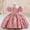 Pink, variant on Trendfront Girls Birthday Princess Dress Crew Neck Puff Sleeve Elegant Party Sundress Outfit