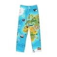 thumbnail image 5 of Balery World Map With Animals Landmarks print Men's Pajama Pants,Ultra Lightweight Pjs,Lounge Pant-Small, 5 of 9