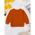 thumbnail image 3 of FEORJGP Toddlers Girls Autumn Casual Sweatshirts Infant Baby Orange Long Sleeve Pullover Crewneck Jumpsuit Letter Patch Loose Fit Tops, 3 of 9